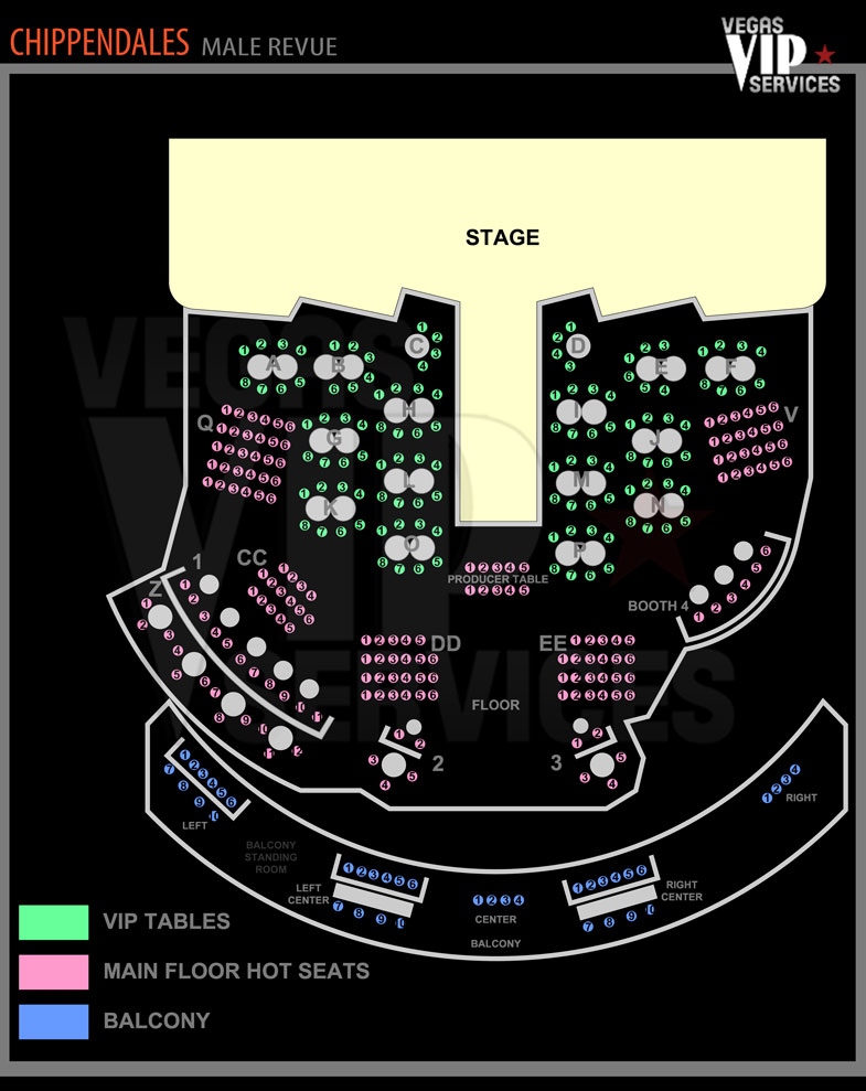 seatmap of chippendales