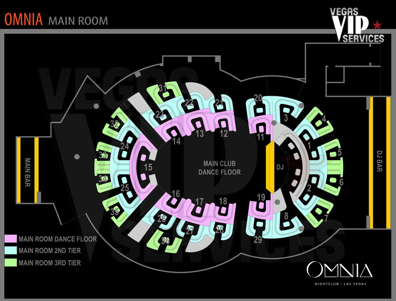 seatmap of omnia lounge