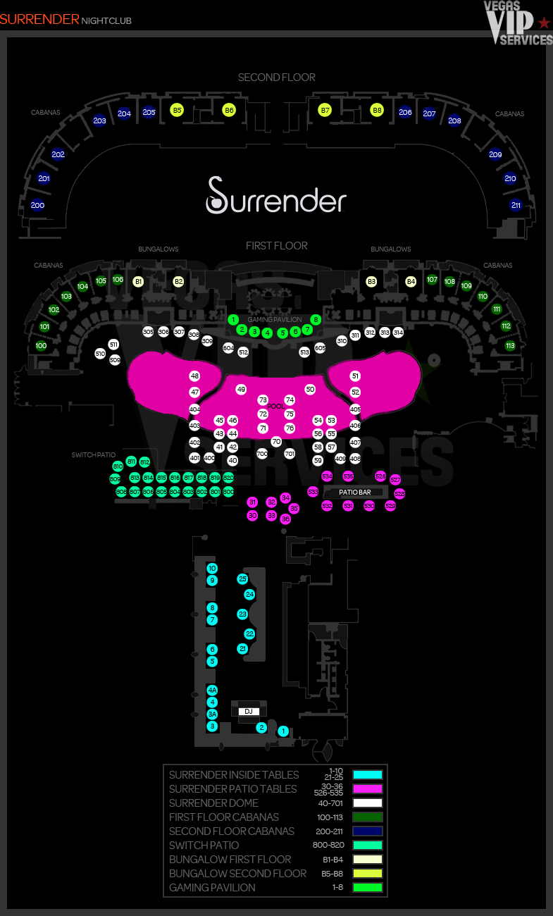 seatmap of surrender